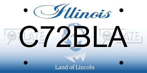 C72BLA Illinois License Plate
