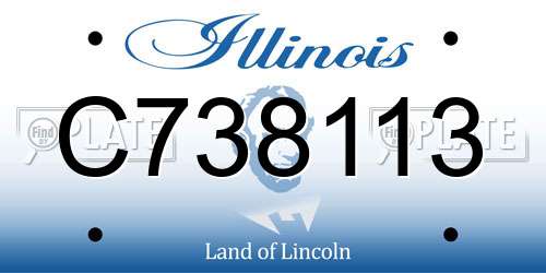 C738113 Illinois License Plate