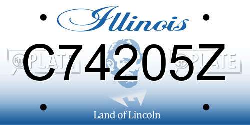 C74205Z Illinois License Plate