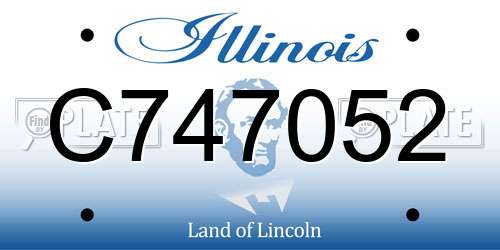 C747052 Illinois License Plate