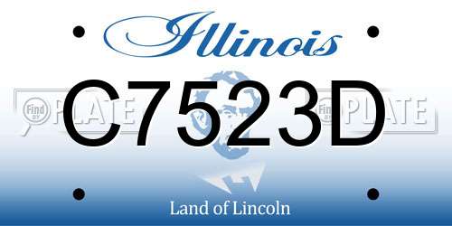 C7523D Illinois License Plate