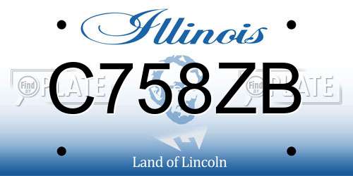 C758ZB Illinois License Plate