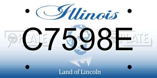 C7598E Illinois License Plate