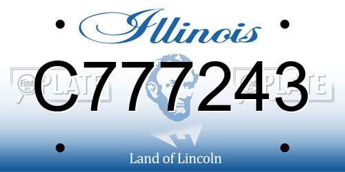 C777243 Illinois License Plate