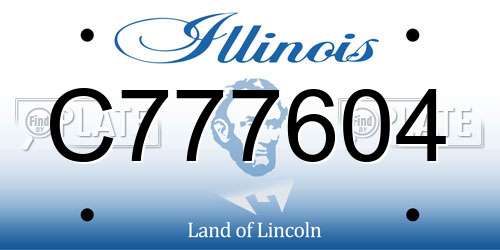 C777604 Illinois License Plate