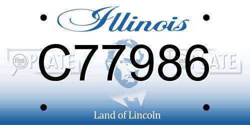 C77986 Illinois License Plate