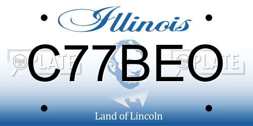 C77BEO Illinois License Plate
