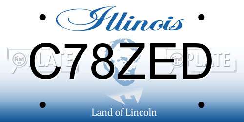 C78ZED Illinois License Plate