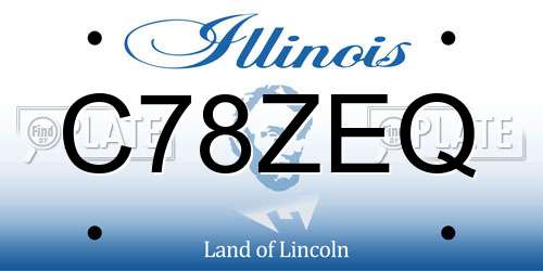 C78ZEQ Illinois License Plate