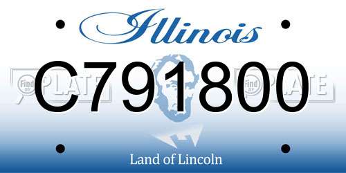 C791800 Illinois License Plate