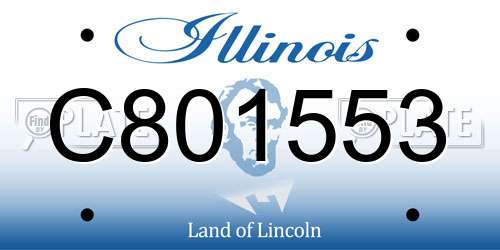C801553 Illinois License Plate