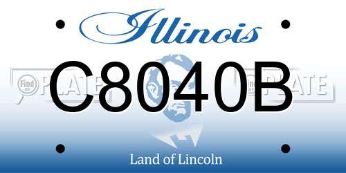 C8040B Illinois License Plate