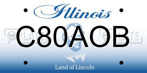 C80AOB Illinois License Plate