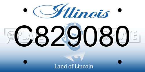 C829080 Illinois License Plate