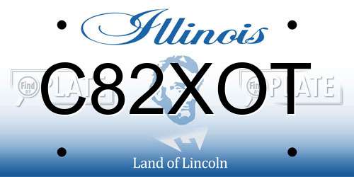 C82XOT Illinois License Plate