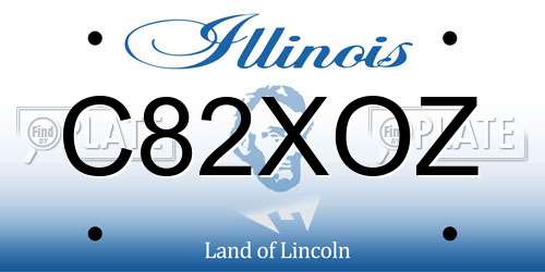 C82XOZ Illinois License Plate