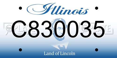 C830035 Illinois License Plate