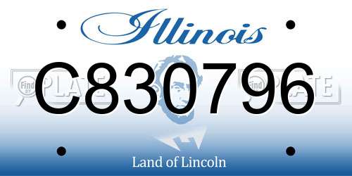 C830796 Illinois License Plate