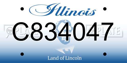 C834047 Illinois License Plate