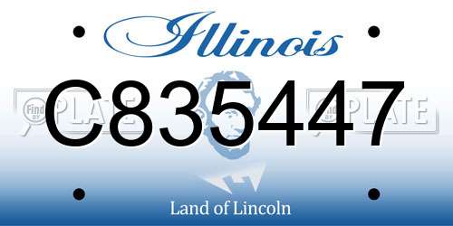 C835447 Illinois License Plate