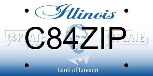C84ZIP Illinois License Plate