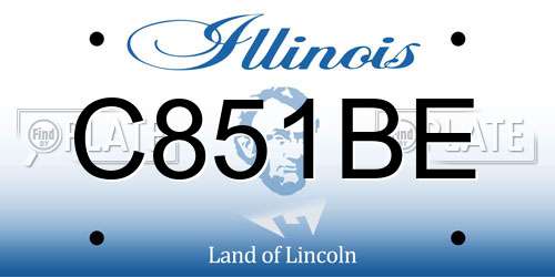C851BE Illinois License Plate