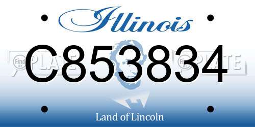 C853834 Illinois License Plate