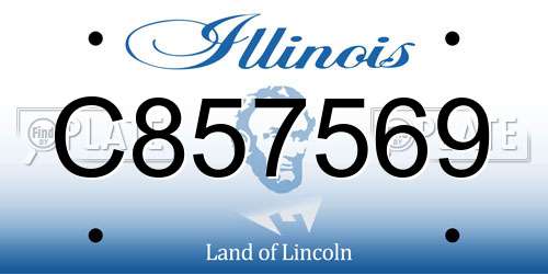 C857569 Illinois License Plate