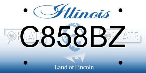 C858BZ Illinois License Plate