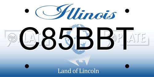 C85BBT Illinois License Plate