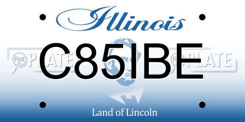 C85IBE Illinois License Plate