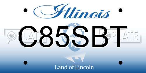 C85SBT Illinois License Plate