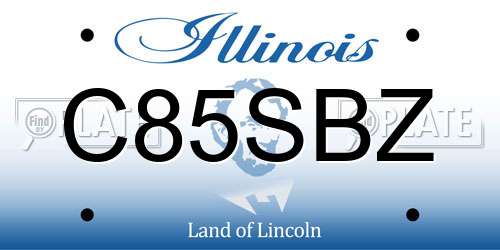 C85SBZ Illinois License Plate