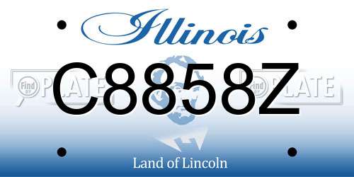 C8858Z Illinois License Plate