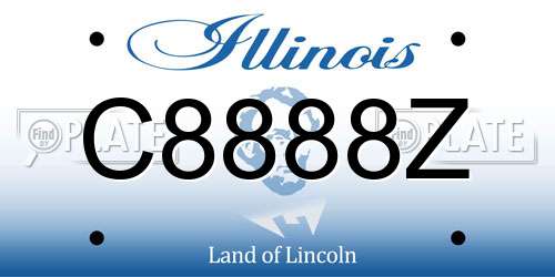 C8888Z Illinois License Plate