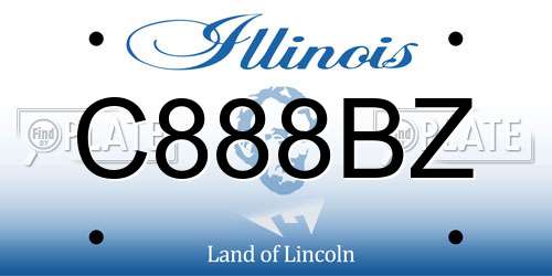 C888BZ Illinois License Plate