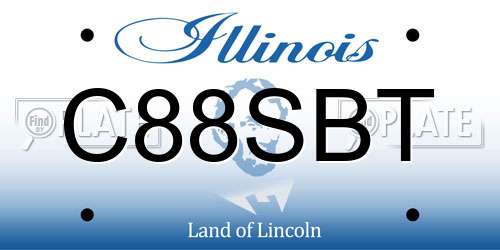 C88SBT Illinois License Plate