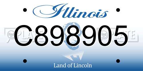 C898905 Illinois License Plate