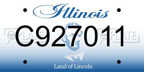 C927011 Illinois License Plate