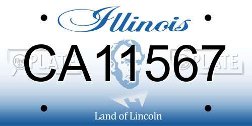 CA11567 Illinois License Plate