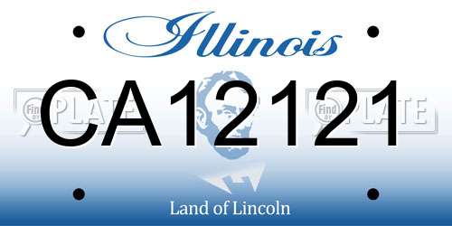 CA12121 Illinois License Plate