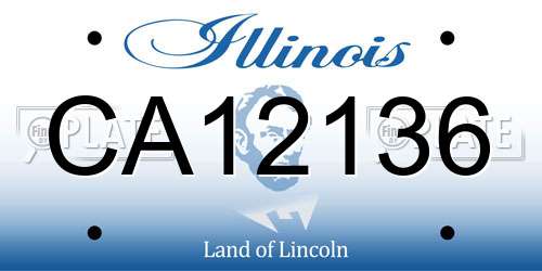 CA12136 Illinois License Plate
