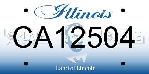 CA12504 Illinois License Plate