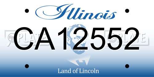 CA12552 Illinois License Plate