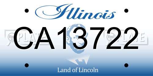 CA13722 Illinois License Plate