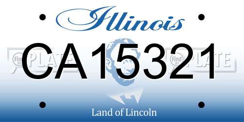 CA15321 Illinois License Plate