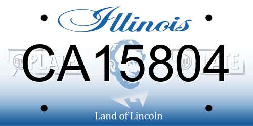 CA15804 Illinois License Plate