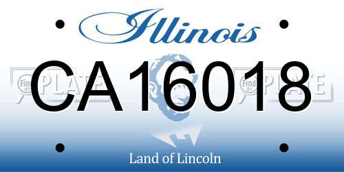 CA16018 Illinois License Plate