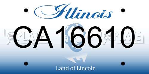 CA16610 Illinois License Plate
