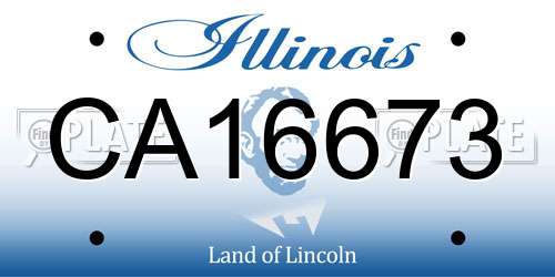 CA16673 Illinois License Plate